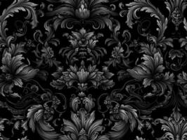 Seamless pattern Royal vintage Victorian Gothic background Rococo venzel and whorl created with technology. photo