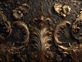 Royal vintage Victorian Gothic background Rococo venzel and whorl created with technology. photo