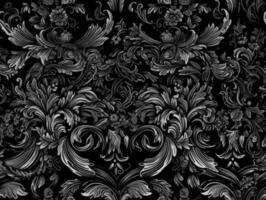 Seamless pattern Royal vintage Victorian Gothic background Rococo venzel and whorl created with technology. photo