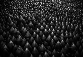 Futuristic abstract pyramid geometric dark black background created with technology photo