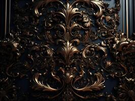 Royal vintage Victorian Gothic background Rococo venzel and whorl created with technology. photo