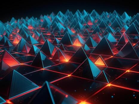 futurista resumen triángulo geométrico antecedentes creado con generativo ai tecnología foto