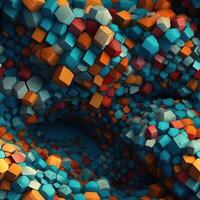Colorful seamless geometric pattern created with technology photo