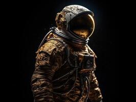 Astronaut in spacesuit against the background of the night sky Created with technology photo