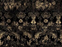 Seamless pattern Royal vintage Victorian Gothic background Rococo venzel and whorl created with technology. photo