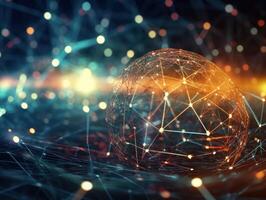 Global connection internet technology Futuristic network lines background Created with technology photo