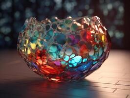 Colorful glass abstract background An abstract image featuring organic shapes and lines that intersect and overlap created with technology. photo
