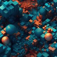 Colorful seamless geometric pattern created with technology photo