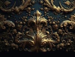 Royal vintage Victorian Gothic background Rococo venzel and whorl created with technology. photo