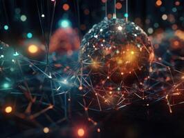 Global connection internet technology Futuristic network lines background Created with technology photo