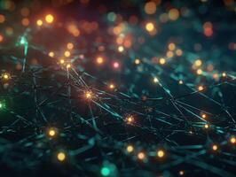 Global connection internet technology Futuristic network lines background Created with technology photo