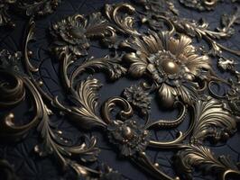 Royal vintage Victorian Gothic background Rococo venzel and whorl created with technology. photo