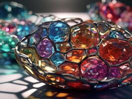 Colorful glass abstract background An abstract image featuring organic shapes and lines that intersect and overlap created with technology. photo