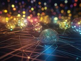 Global connection internet technology Futuristic network lines background Created with technology photo