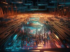 Big data visuliastion cyberspace created with technology photo
