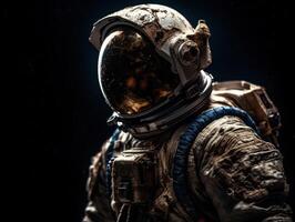 Astronaut in spacesuit against the background of the night sky Created with technology photo