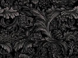 Seamless pattern Royal vintage Victorian Gothic background Rococo venzel and whorl created with technology. photo