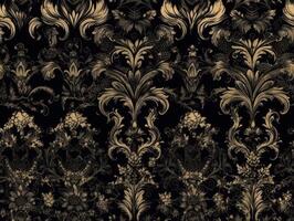 Seamless pattern Royal vintage Victorian Gothic background Rococo venzel and whorl created with technology. photo