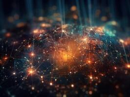 Global connection internet technology Futuristic network lines background Created with technology photo