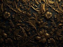 Royal vintage Victorian Gothic background Rococo venzel and whorl created with technology. photo
