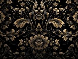 Royal vintage Victorian Gothic background Rococo venzel and whorl created with technology. photo