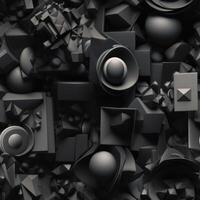 Dark black Geometric grid background created with technology photo