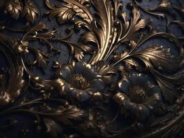 Royal vintage Victorian Gothic background Rococo venzel and whorl created with technology. photo