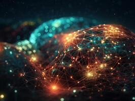 Global connection internet technology Futuristic network lines background Created with technology photo