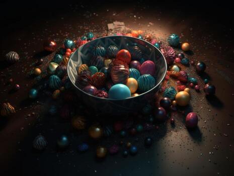 composición con resumen geométrico formas y primitivas moderno antecedentes creado con generativo ai tecnología foto