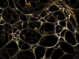 Dark black and gold abstract background An abstract image featuring organic shapes and lines that intersect and overlap created with technology. photo