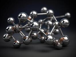 Abstract molecule model on dark background Created with technology. photo