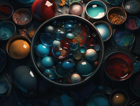 composición con resumen geométrico formas y primitivas moderno antecedentes creado con generativo ai tecnología foto