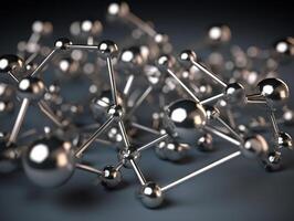 Abstract molecule model on dark background Created with technology. photo