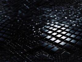 Dark black Geometric grid background Modern dark abstract texture Created with technology. photo