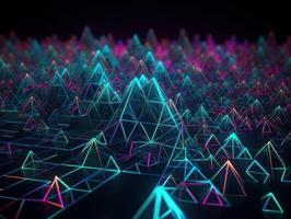 Futuristic abstract triangle geometric background created with technology photo