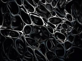 Dark black abstract background An abstract image featuring organic shapes and lines that intersect and overlap created with technology. photo