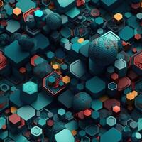 Colorful seamless geometric pattern created with technology photo