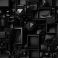 Dark black Geometric grid background created with technology photo