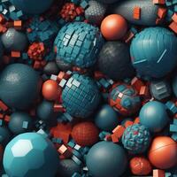 Colorful seamless geometric pattern created with technology photo