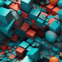 Colorful seamless geometric pattern created with technology photo