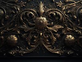 Royal vintage Victorian Gothic background Rococo venzel and whorl created with technology. photo