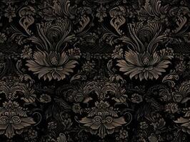 Seamless pattern Royal vintage Victorian Gothic background Rococo venzel and whorl created with technology. photo