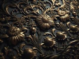 Royal vintage Victorian Gothic background Rococo venzel and whorl created with technology. photo