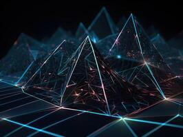 Futuristic abstract triangle geometric background created with technology photo