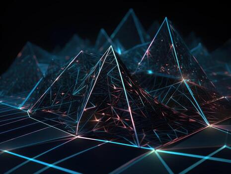 Futuristic abstract triangle geometric background created with technology photo