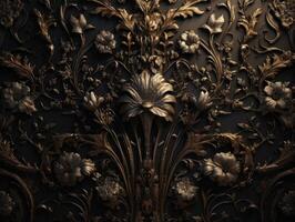 Royal vintage Victorian Gothic background Rococo venzel and whorl created with technology. photo