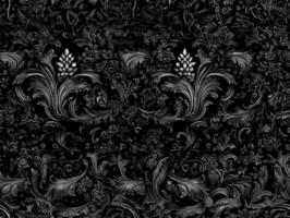 Seamless pattern Royal vintage Victorian Gothic background Rococo venzel and whorl created with technology. photo