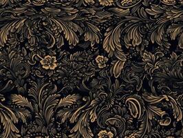 Seamless pattern Royal vintage Victorian Gothic background Rococo venzel and whorl created with technology. photo
