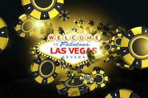 Golden Las Vegas Casino Games Concept photo