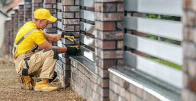 Residential Decorative Brick and Aluminium Panels Fence Building photo